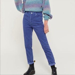 BDG Urban Outfitters Mom High Rise Blue Corduroy Size 30